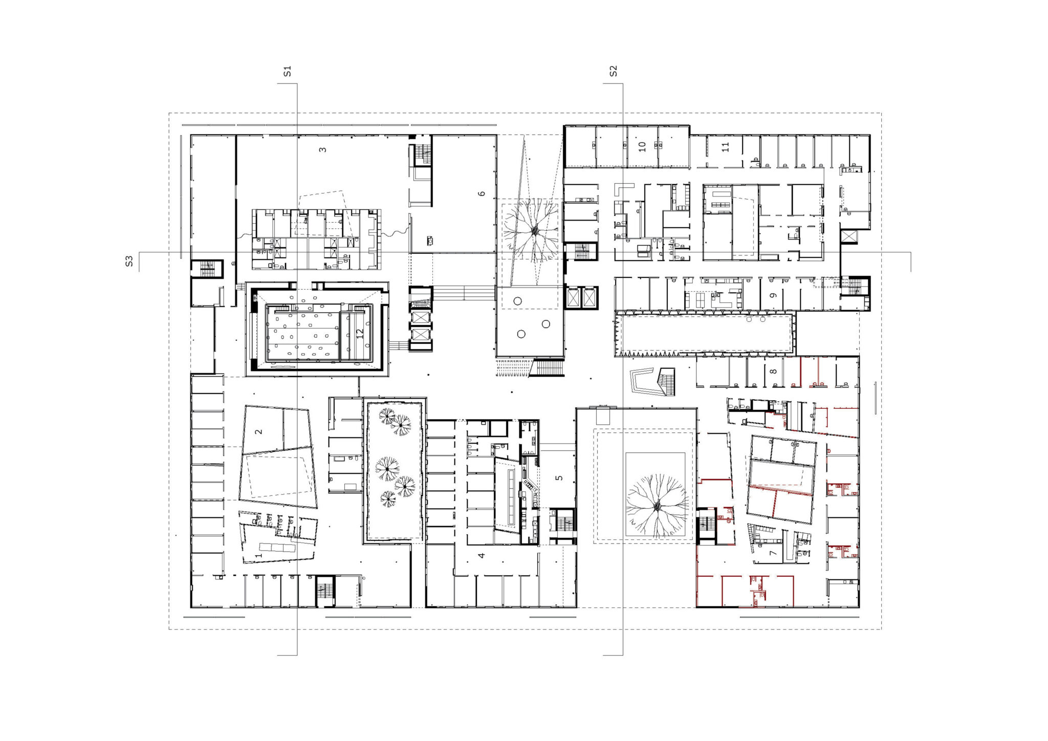 Der Grundriss des Erdgeschosses © Herzog & de Meuron