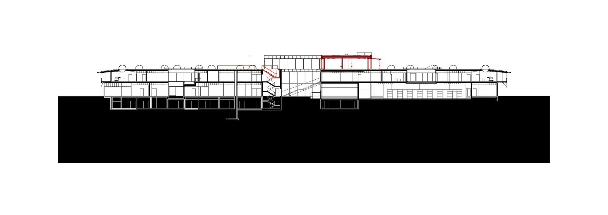 Längsschnitt durch das Gebäude © Herzog & de Meuron