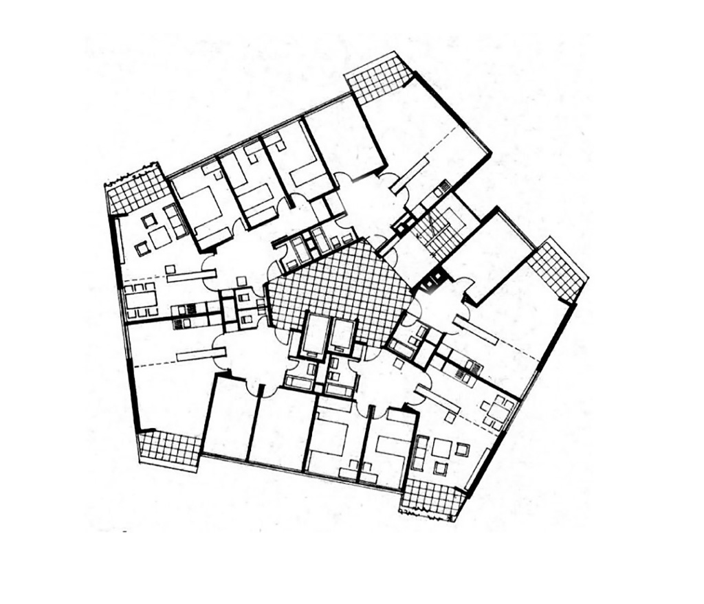 Hochhaus Hechtliacker, 1965