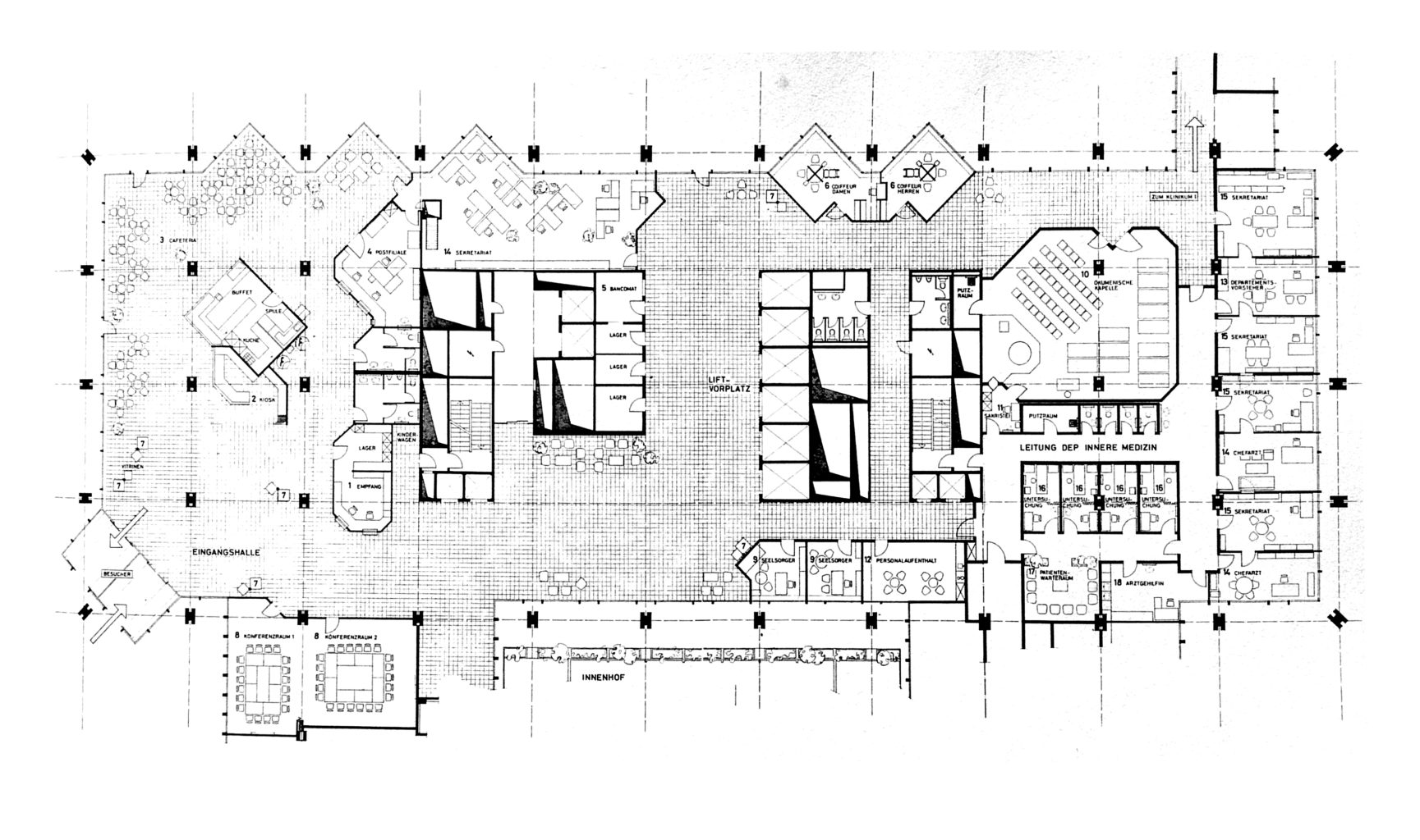 Klinikum 2 von Suter + Suter, 1974