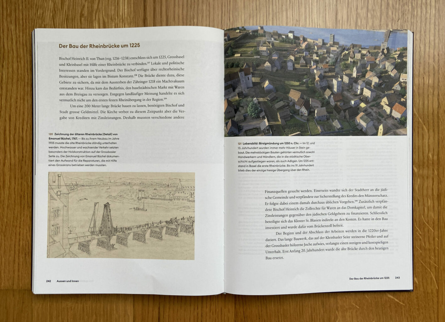 Die Rheinbrücke musste immer wieder saniert werden © 2024 Christoph Merian Verlag