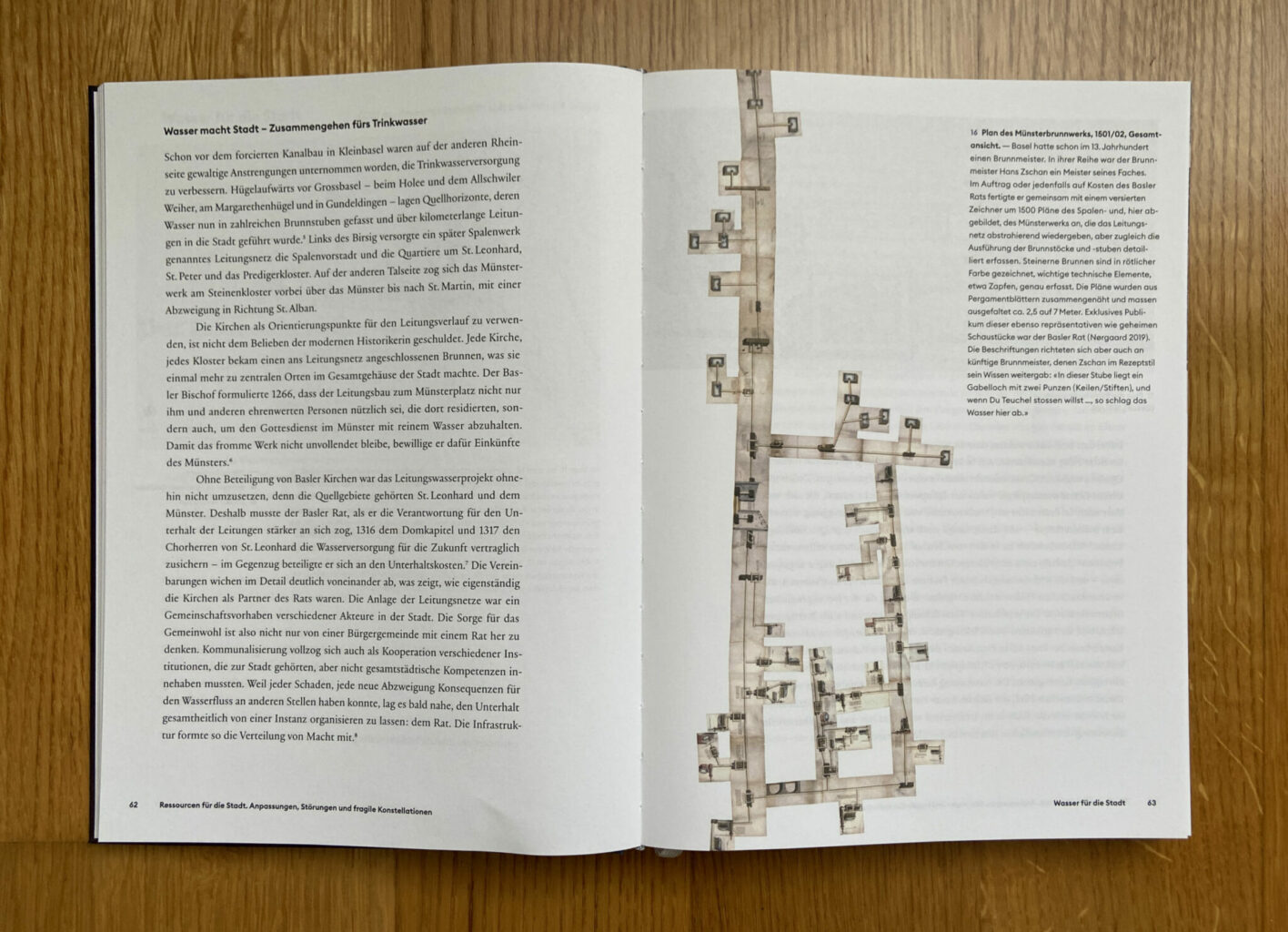 Netzpläne der Wasserleitungen und Brunnen © 2024 Christoph Merian Verlag
