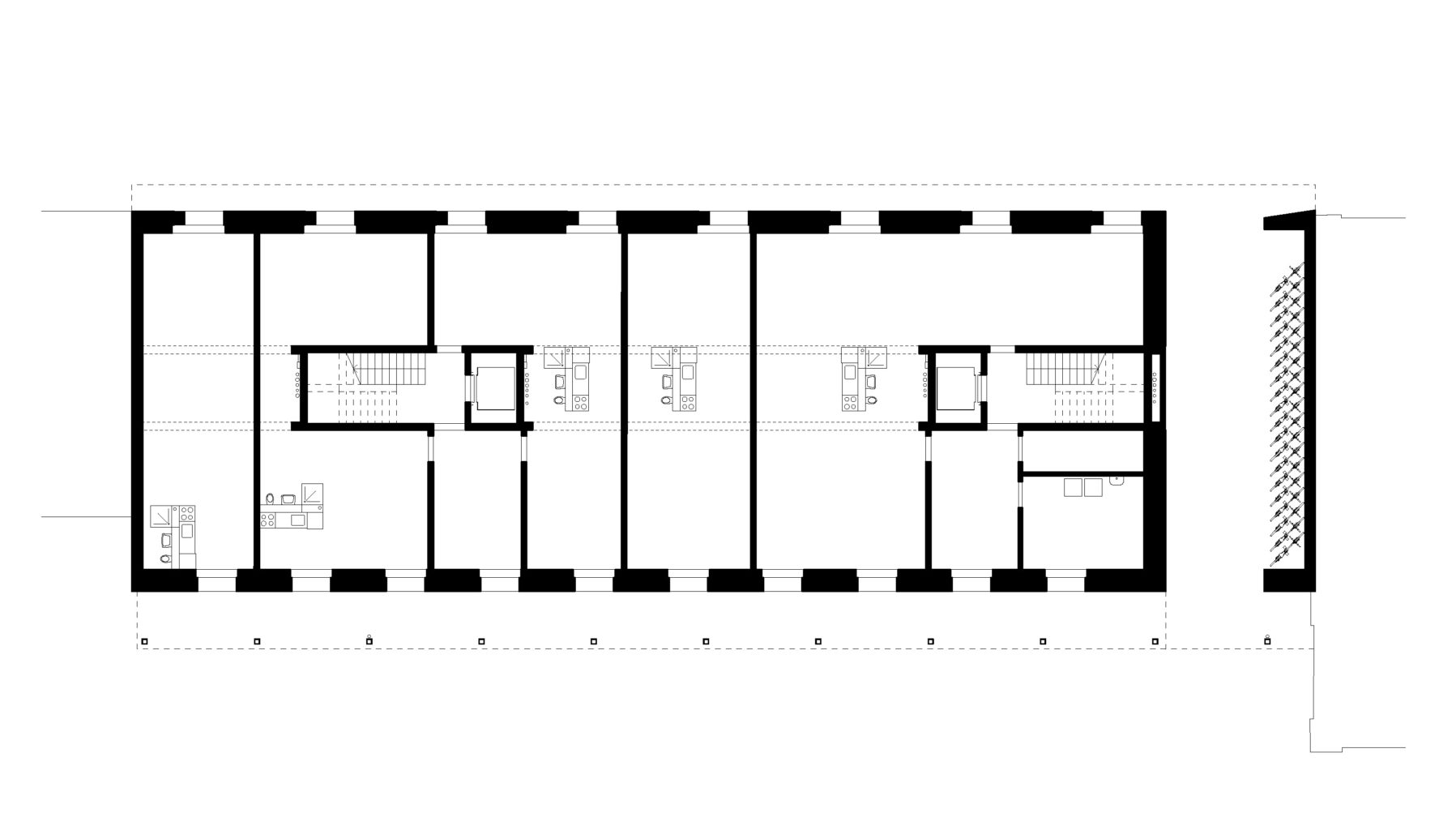 Grundriss Erdgeschoss: Coopérative d'Ateliers auf der Erlenmatt Ost © Degelo Architekten