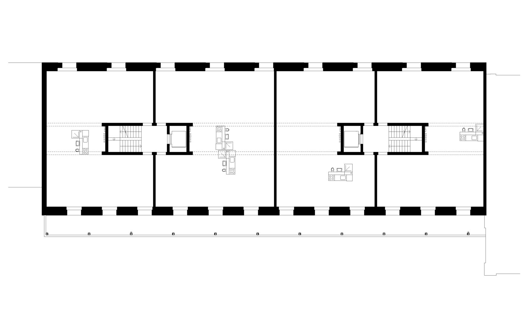 Grundriss Obergeschoss: Coopérative d'Ateliers auf der Erlenmatt Ost © Degelo Architekten
