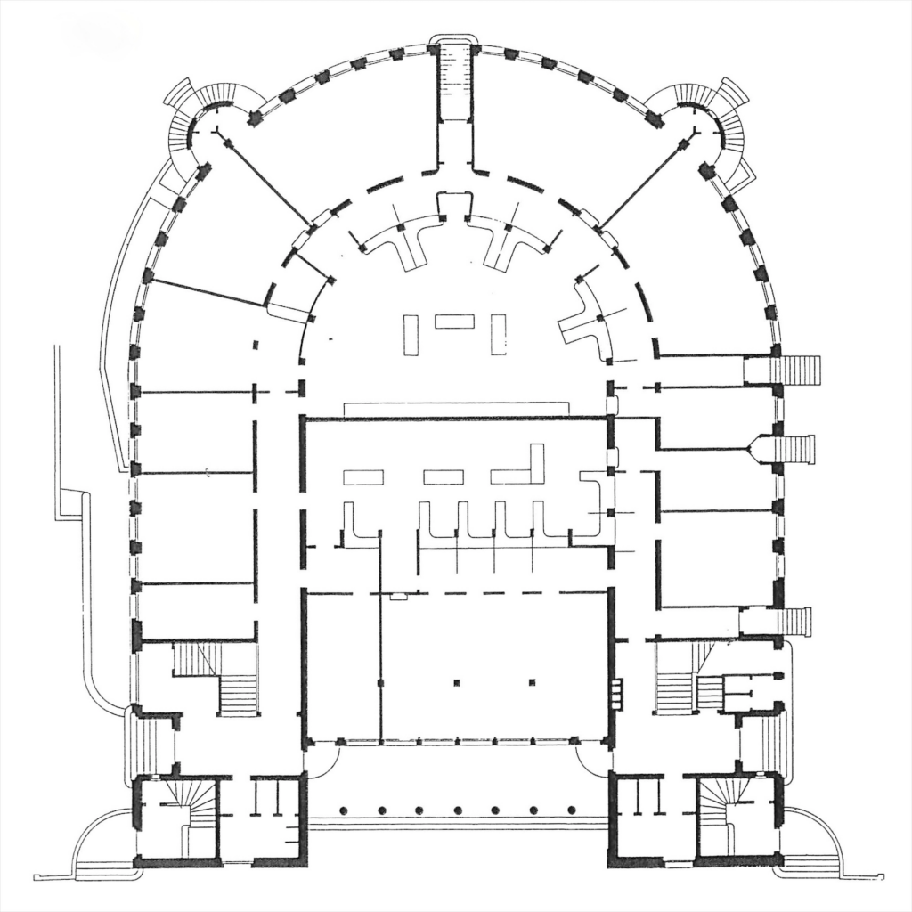 Grundriss des Kantonalen Arbeitsamtes von Erwin Rudolf Heman, 1932 © Fierz Baader Architekten