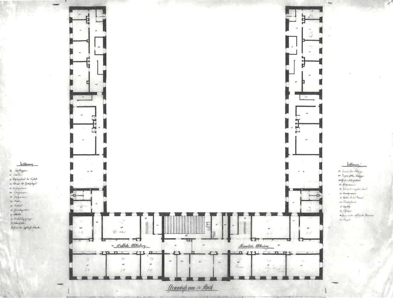 Hufeisenförmiger Bau von Benedikt Stehle, 1. Obergeschoss
