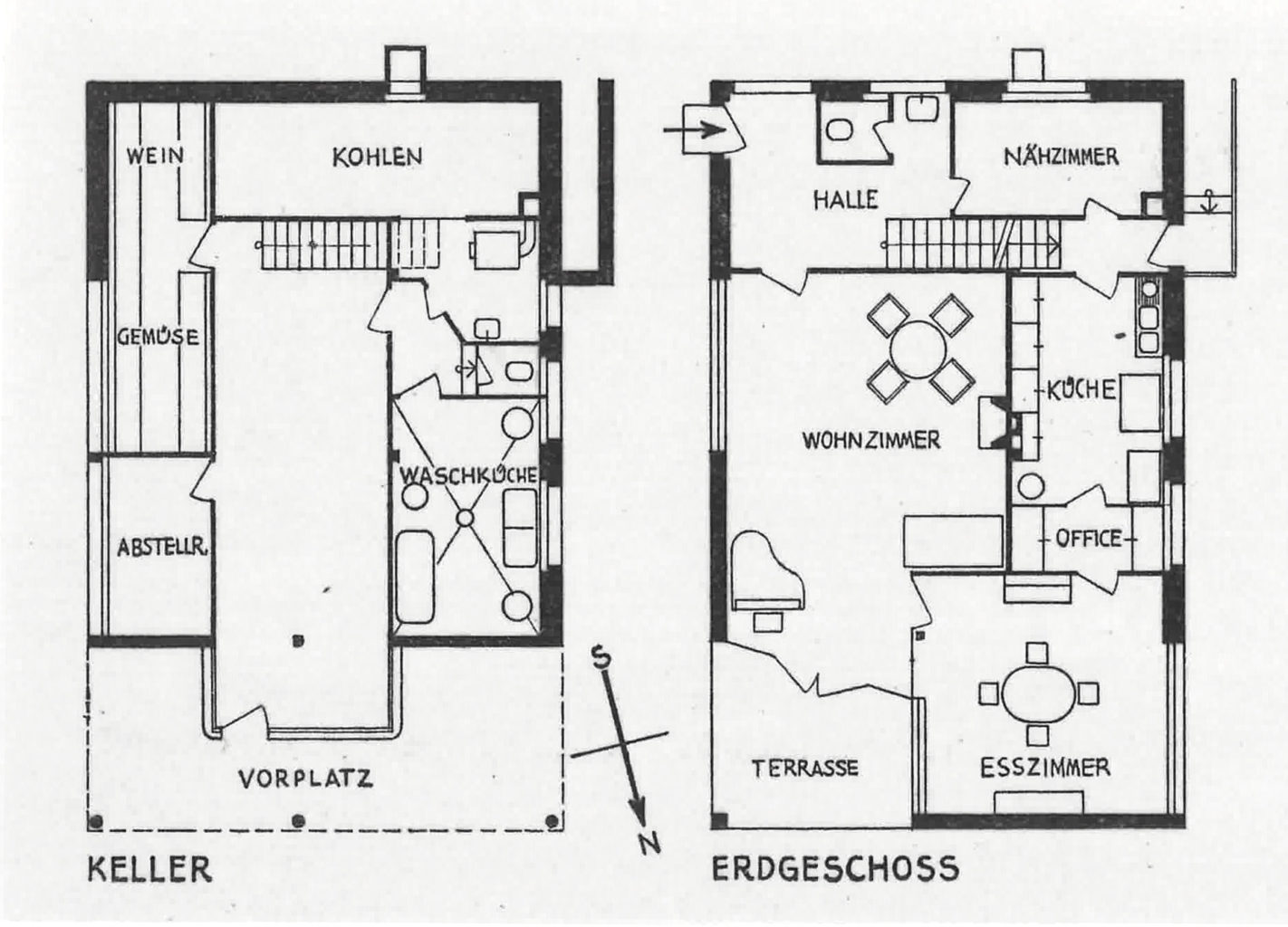 Sockel- und Erdgeschoss, Wohnhaus Senn, Binningen