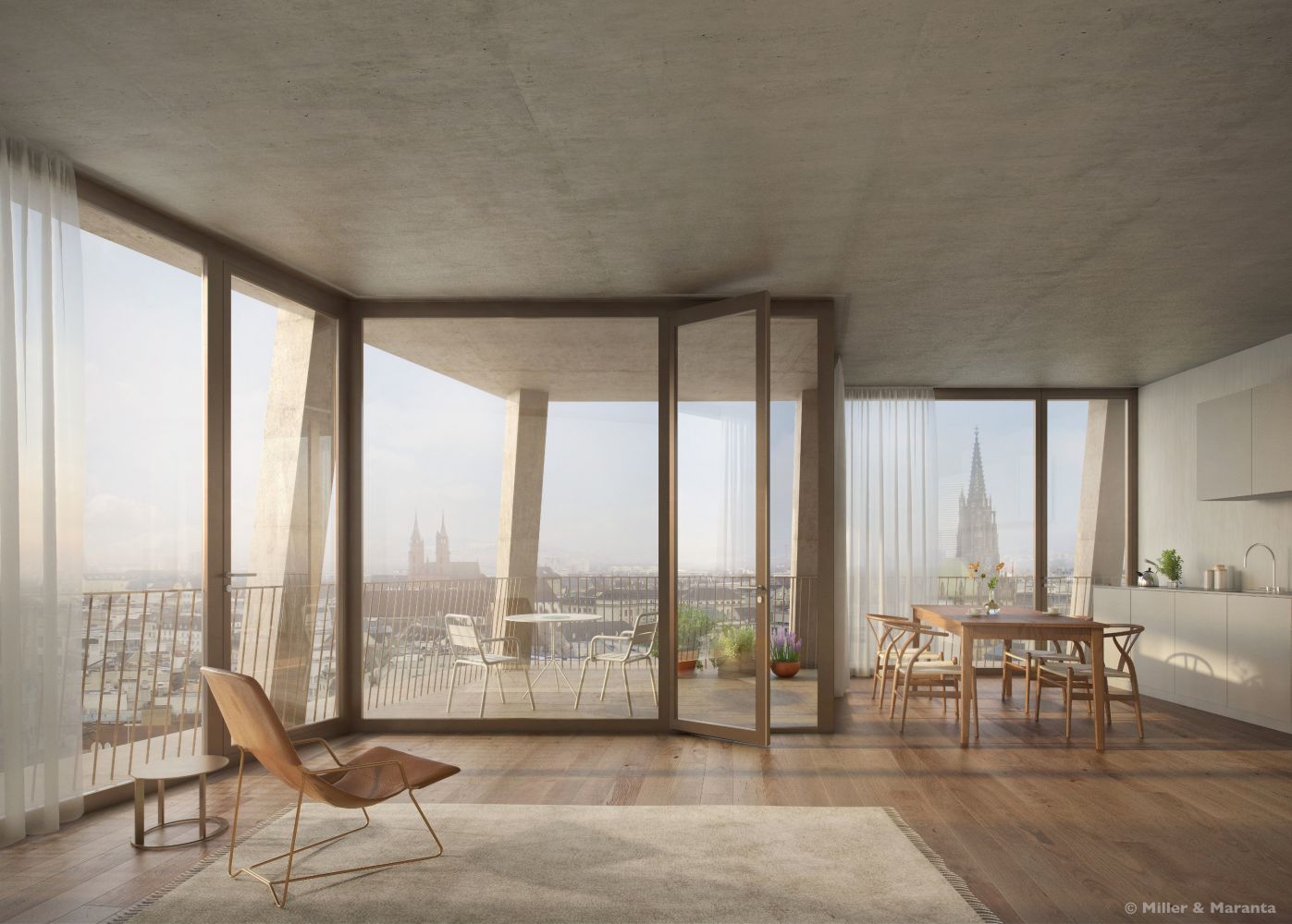 Visualisierung Heuwaage-Hochhaus © Miller & Maranta