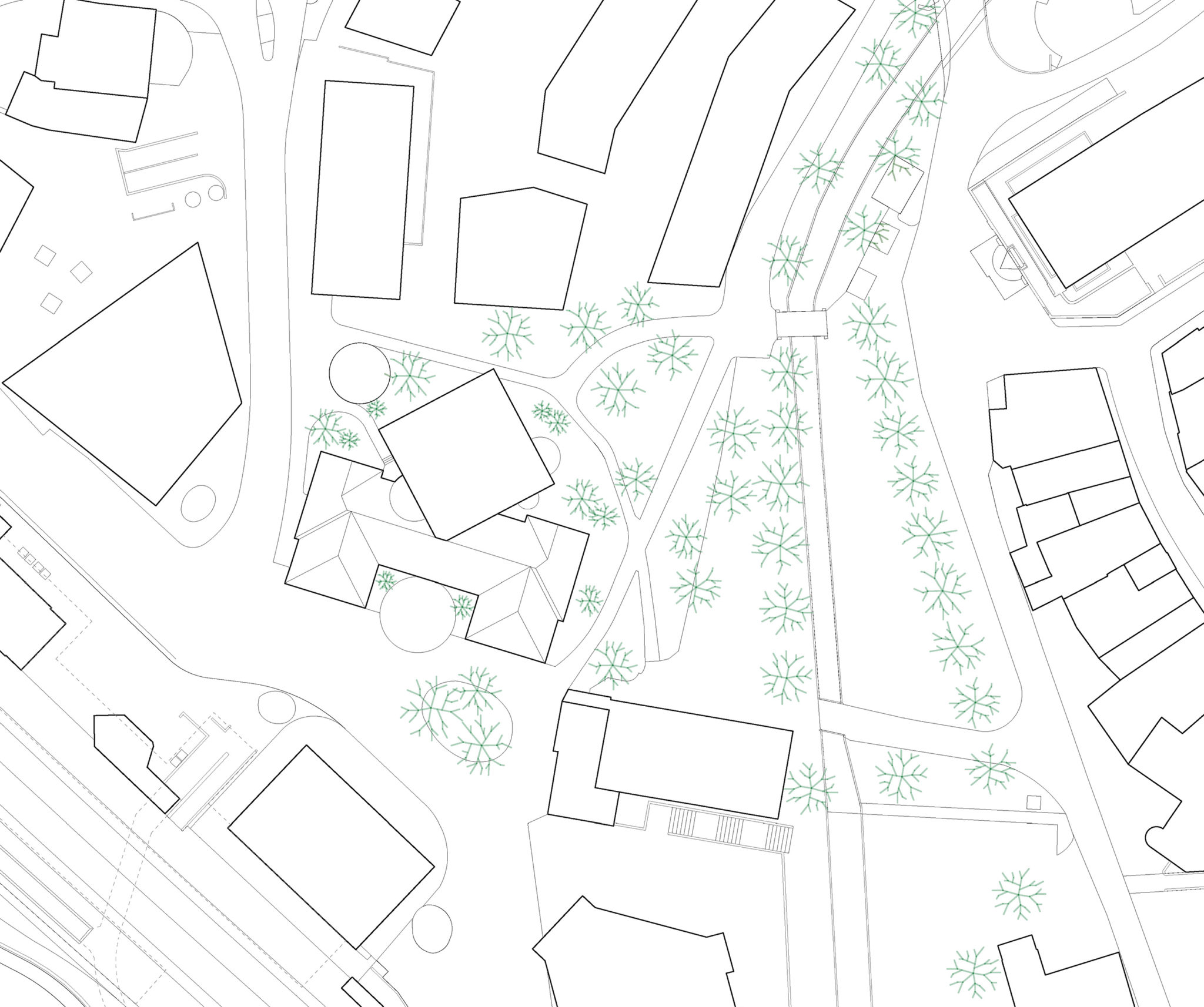 Situation: Ein abgedrehtes Quadrat trifft auf den Bestand © Notaton