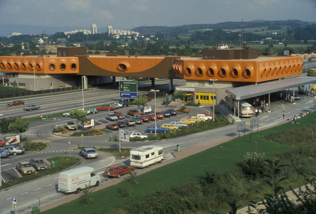 Autobahnraststätte «Windrose», Pratteln ohne Jahrgang, Fotograf: Hans Leu STABL_VR_3317_F8.N2_001-05_004, Staatsarchiv Basel-Landschaft