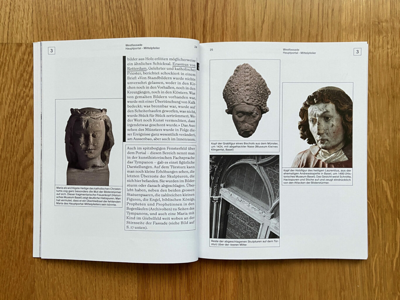 Einige Skulpturen und Darstellungen sind der Reformation zum Opfer gefallen © Christoph Merian Verlag, Bild Simon Heiniger / Architektur Basel