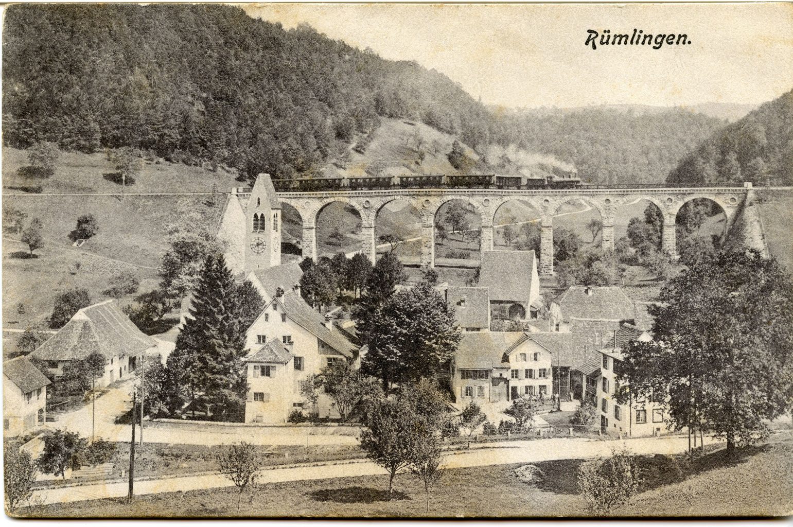 Viadukt in Rümlingen um 1910, Archiv Heinz Spinnler