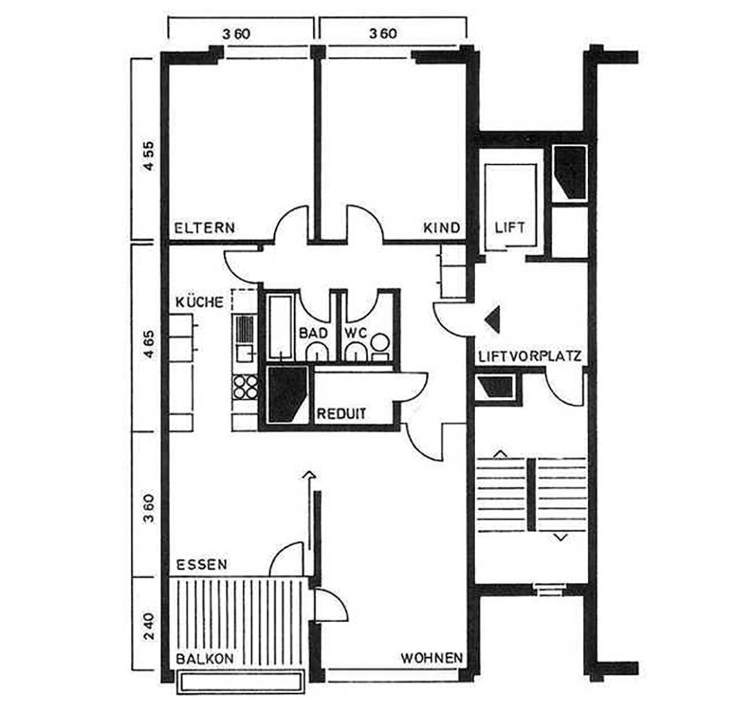 Grundrissplan Wohnung Liebrüti