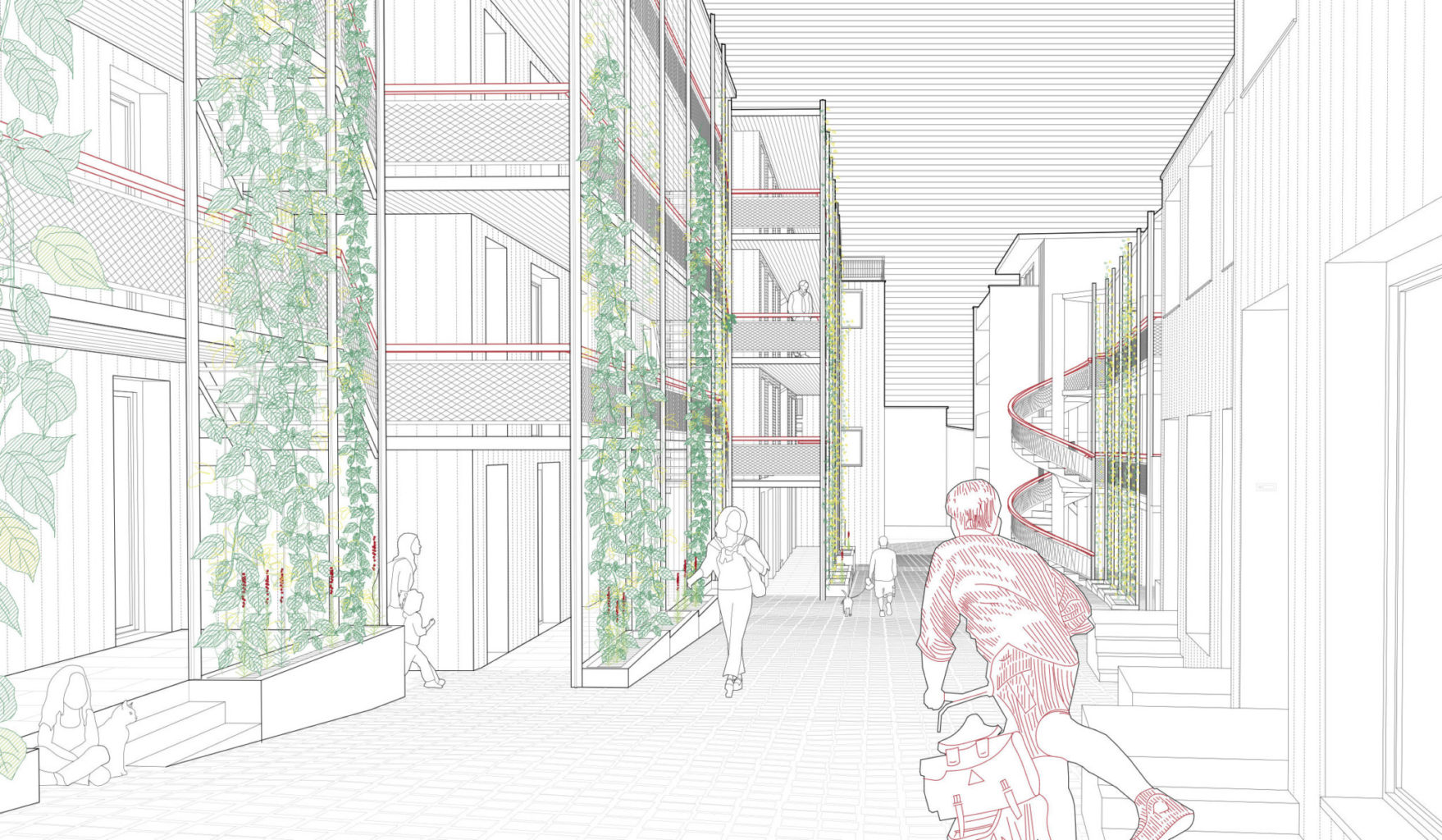 Unterwegs in der Gasse, Quelle: Salathé Architekten