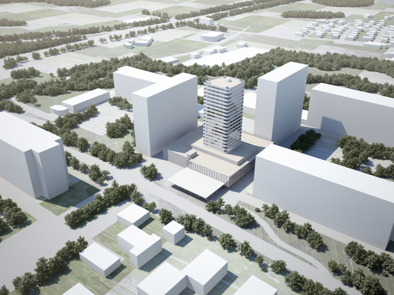 Visualisierung Hochhaus © Liebrüti Domus