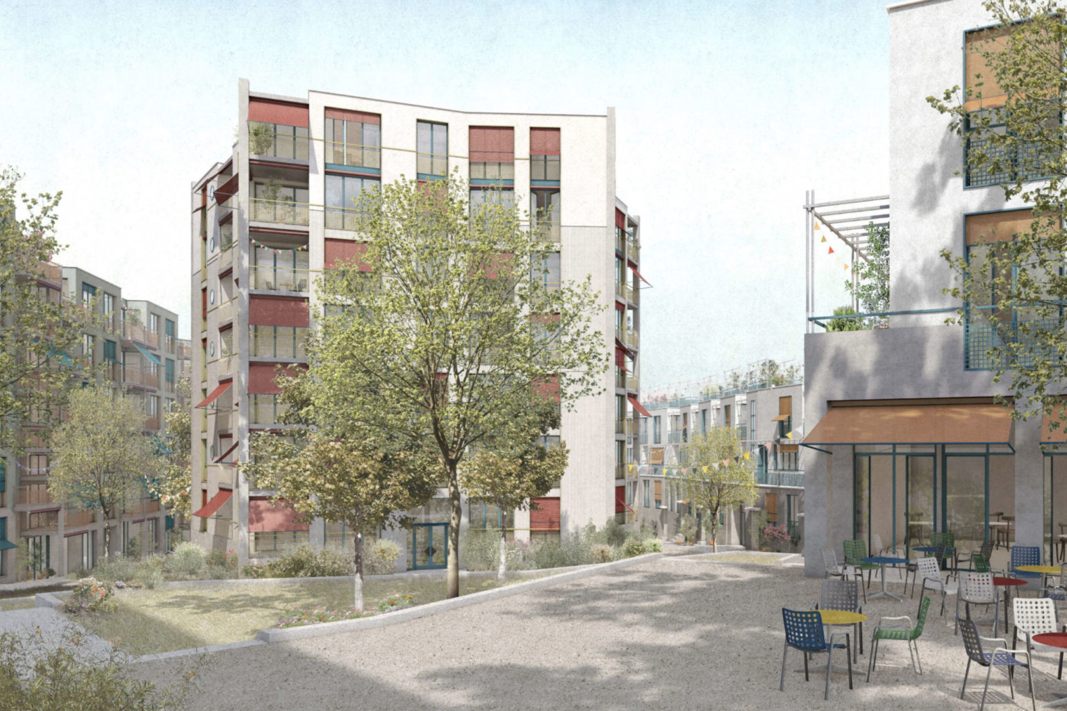 Das fünfeckige Sternhaus im Hof, Quelle: Jurybericht «Lüdin-Areal»