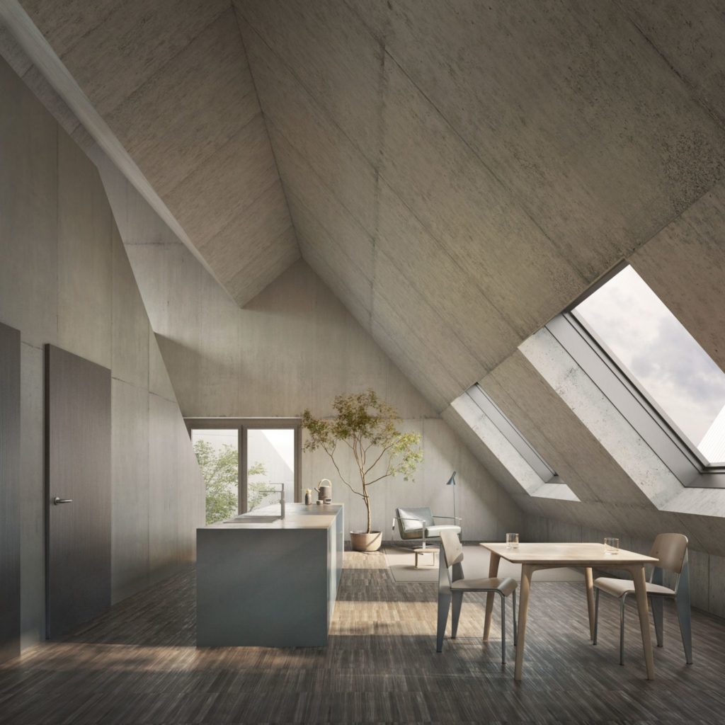 Visualisierung Maisonettewohnung © Miller & Maranta Architekten