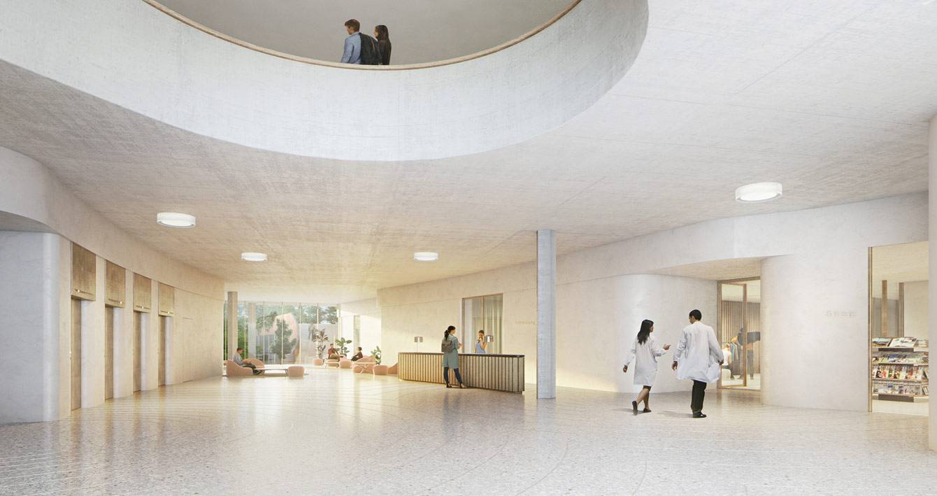 Blick in die grosszügige Eingangshalle © Herzog & de Meuron