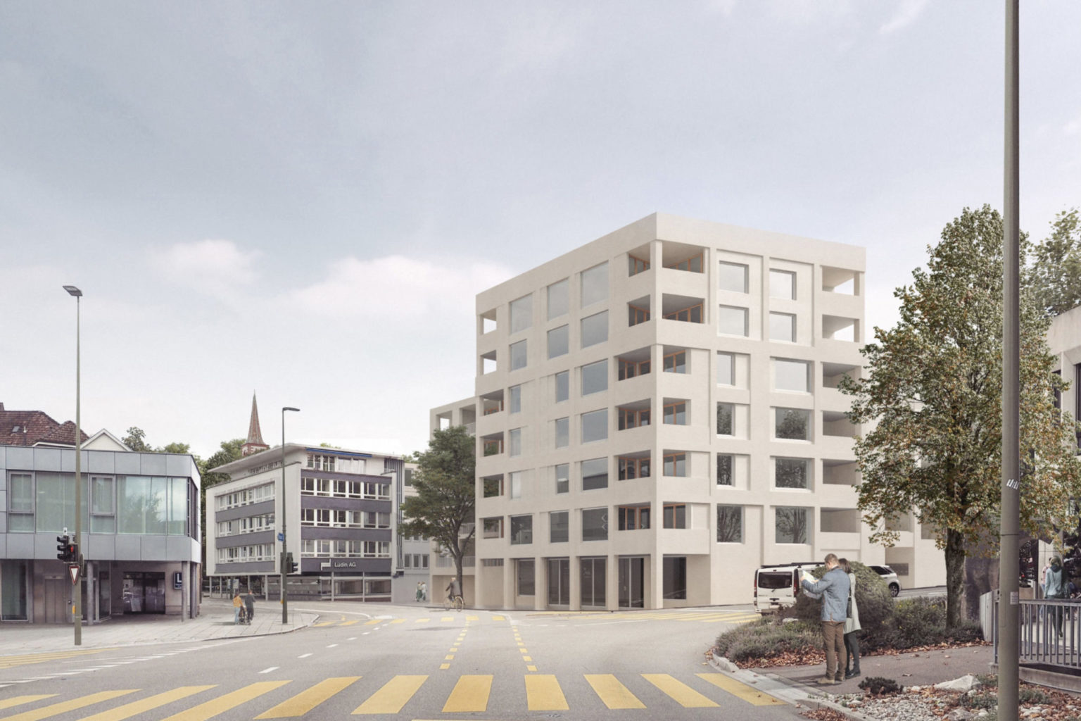 Sicht von der Kantonalbank-Kreuzung, Quelle: Jurybericht «Lüdin-Areal»