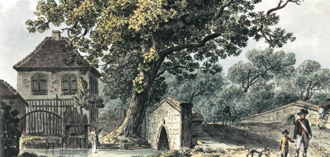 Schorenbrücke. Aquarell von Achilles Benz um 1815 © Staatsarchiv Basel-Stadt