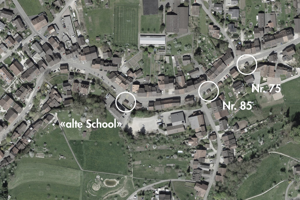 Bachzeilendorf mit hohen städtebaulichen Qualitäten: Ziefen im Fünflibertal (bearbeitet), Grundlagen Luftbild © Bundesamt für Landestopografie swisstopo