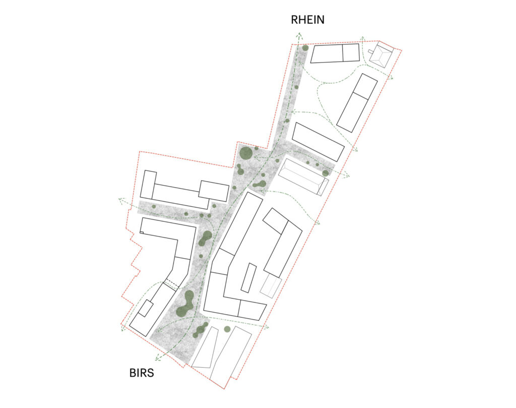 Darstellung der Durchwegung, Quelle: Präsentation zum Infoanlass «Quartierplan Zentrum» vom 21.10.2021