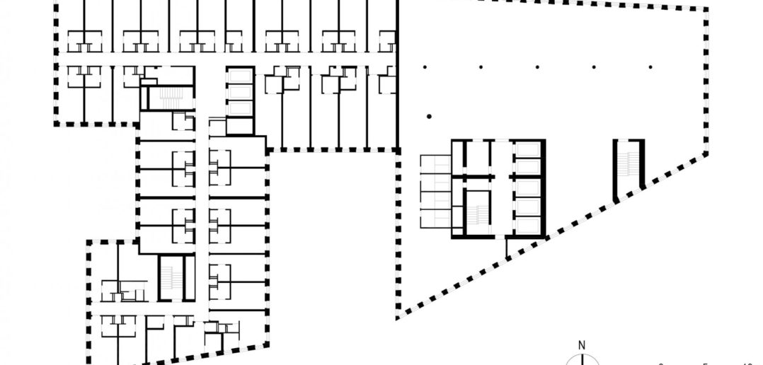 Grundriss 1. OG Grosspeter Tower © Burckhardt+Partner AG