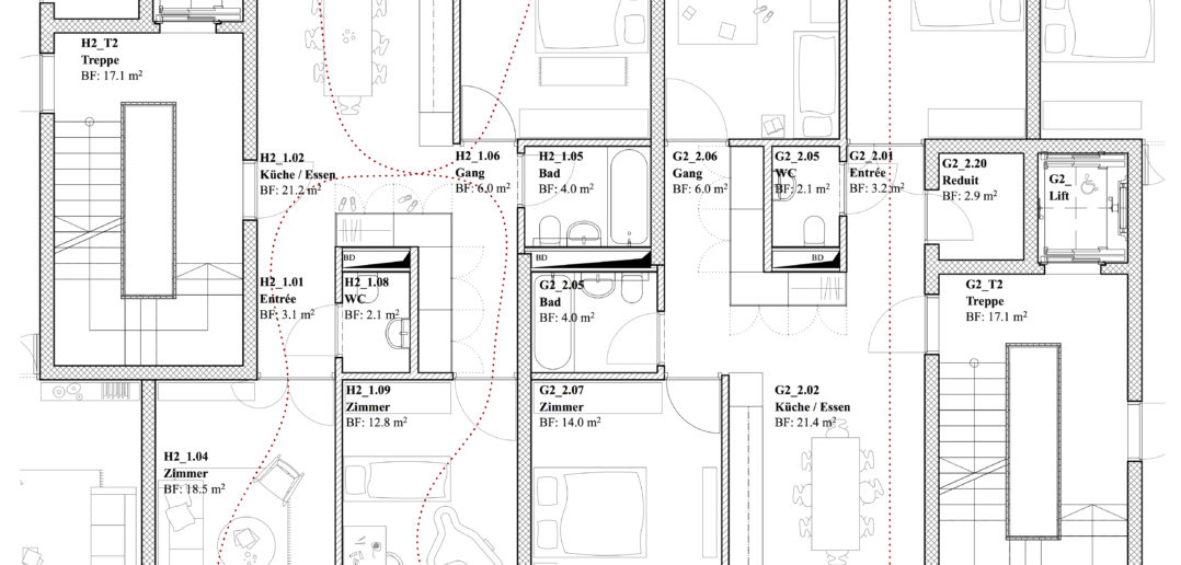 Burgfelderstrasse | Grundriss 4.5 Zimmer Wohnung ©Nord Architekten