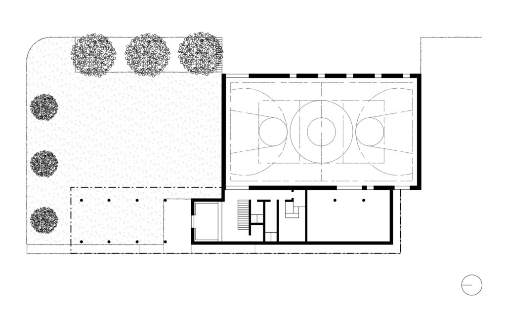 Grundriss vom Eingangsgeschoss, Plan: Simon Heiniger / Architektur Basel