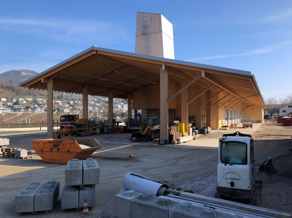 Werkhof Sissach, Aussenlager mit Salzsilo © VOSS Architects/ Ebeling Architekten