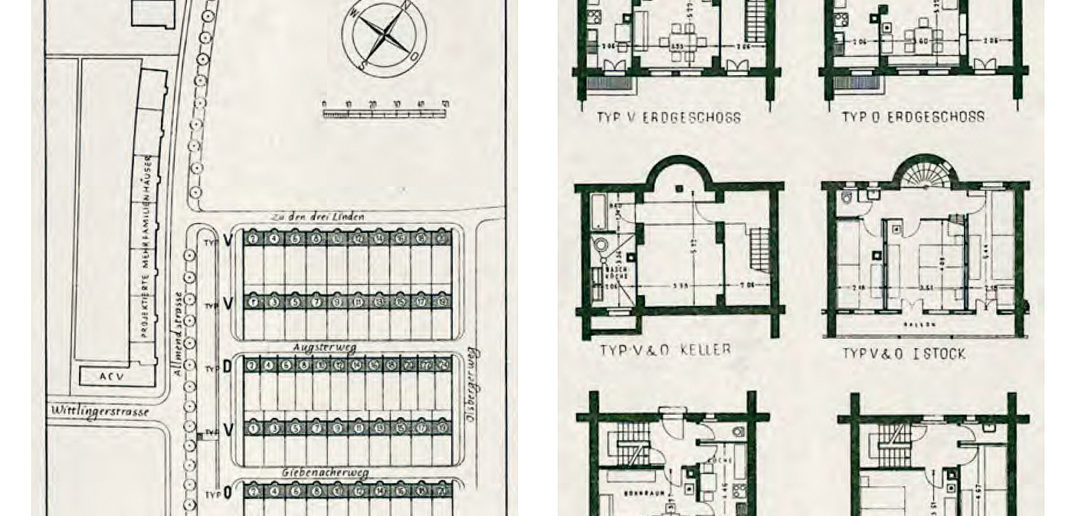 Pläne der Siedlung "Drei Linden" (1944) von Mumenthaler & Meier © Gewerbemuseum Basel