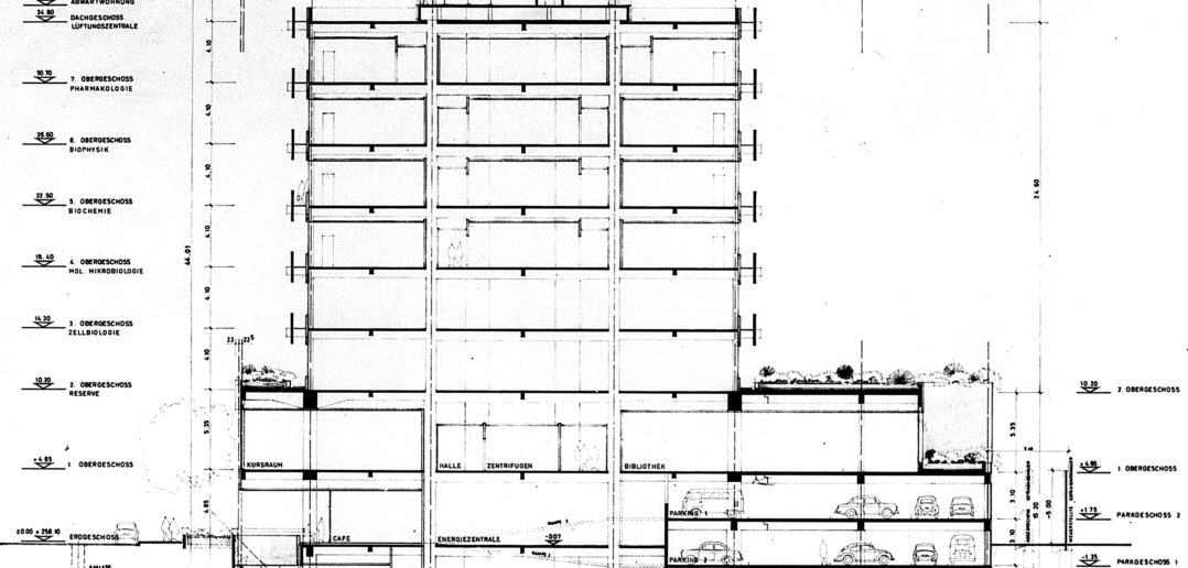 Querschnitt Biozentrum Universität Basel © Burckhardt+Partner