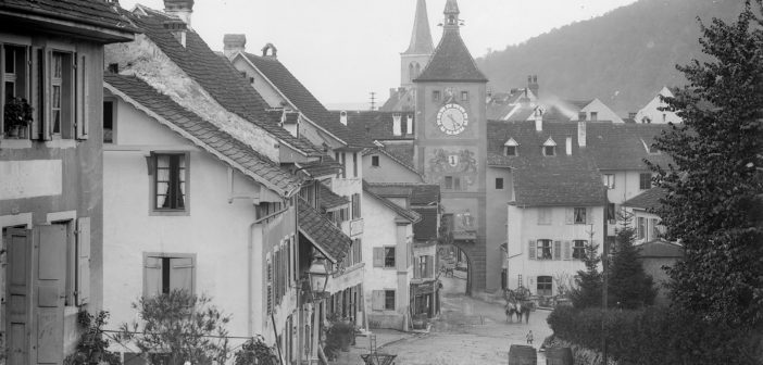 Blick von der Burgstrasse in Richtung Obertor, Liestal 1887, STABL_PA_6292_01.278, Fotosammlung Seiler Arnold und Junior, Liestal, Staatsarchiv Basel-Landschaft