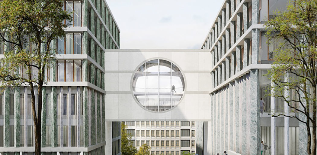 Christ & Gantenbein, Erweiterung Universitätsspital Zürich, Durchwegung, Visualisierung © Ponnie Images