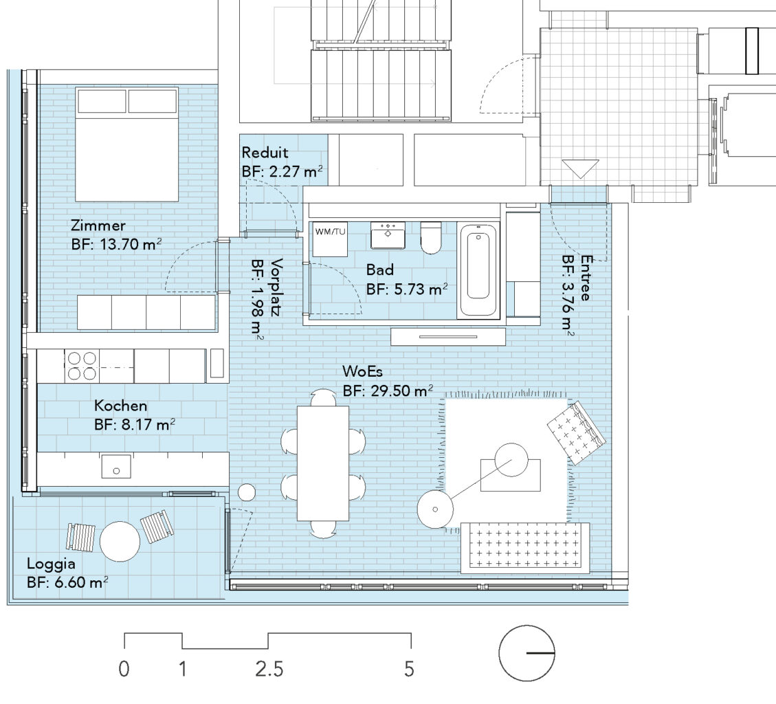 Wohnungsgrundriss © Morger Partner Architekten