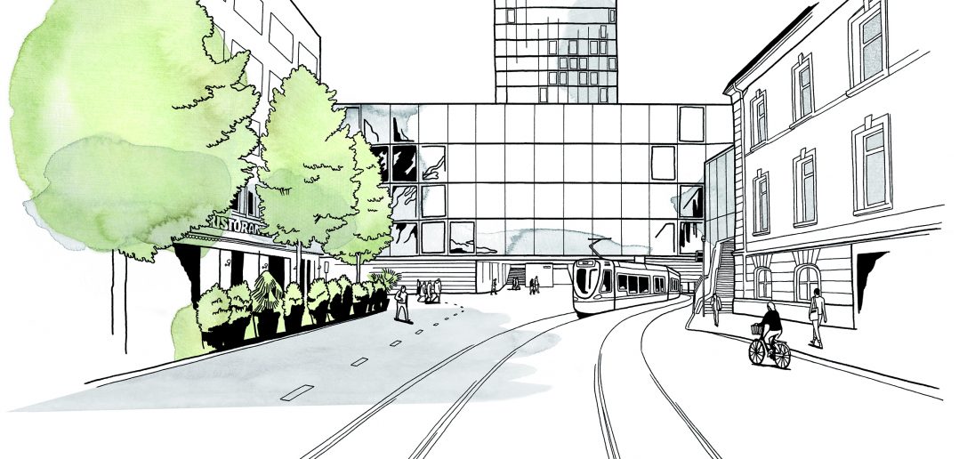 Nauentor: Illustration von der Centralbahnstrasse